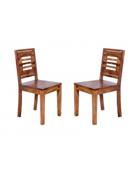 Angel's Kitchener Solid Sheesham Wood Dining Chairs Set of 2 In Honey Finish